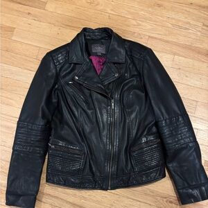 Cole Haan Women’s Leather Motorcycle Jacket